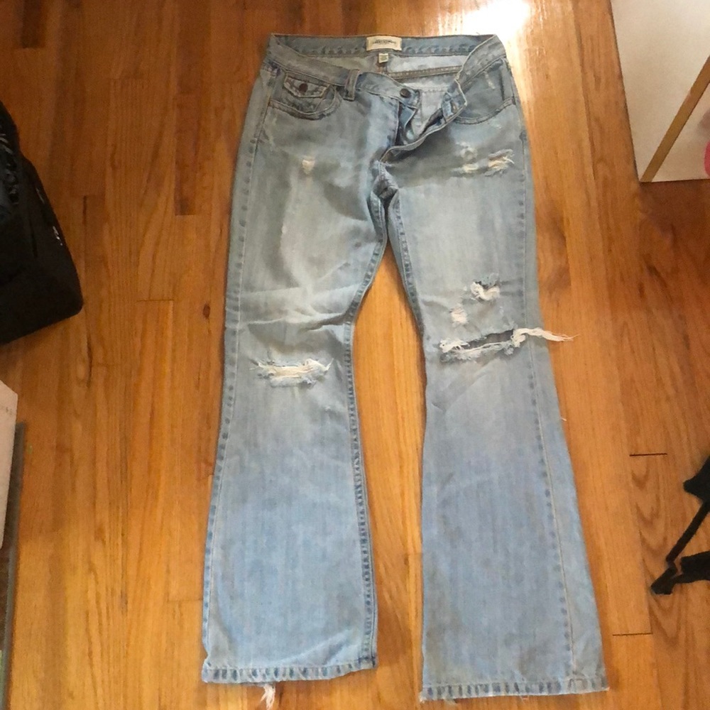 Abercrombie distressed ripped jeans light blue